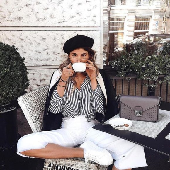DKNY Pin Striped Button Up Blouse / Shirt